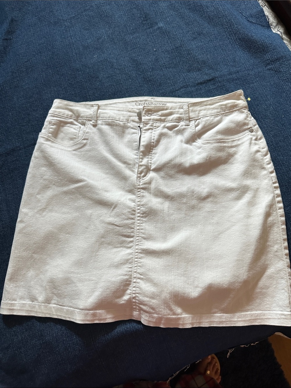 croft & barrow Cream Mini Denim Skirt